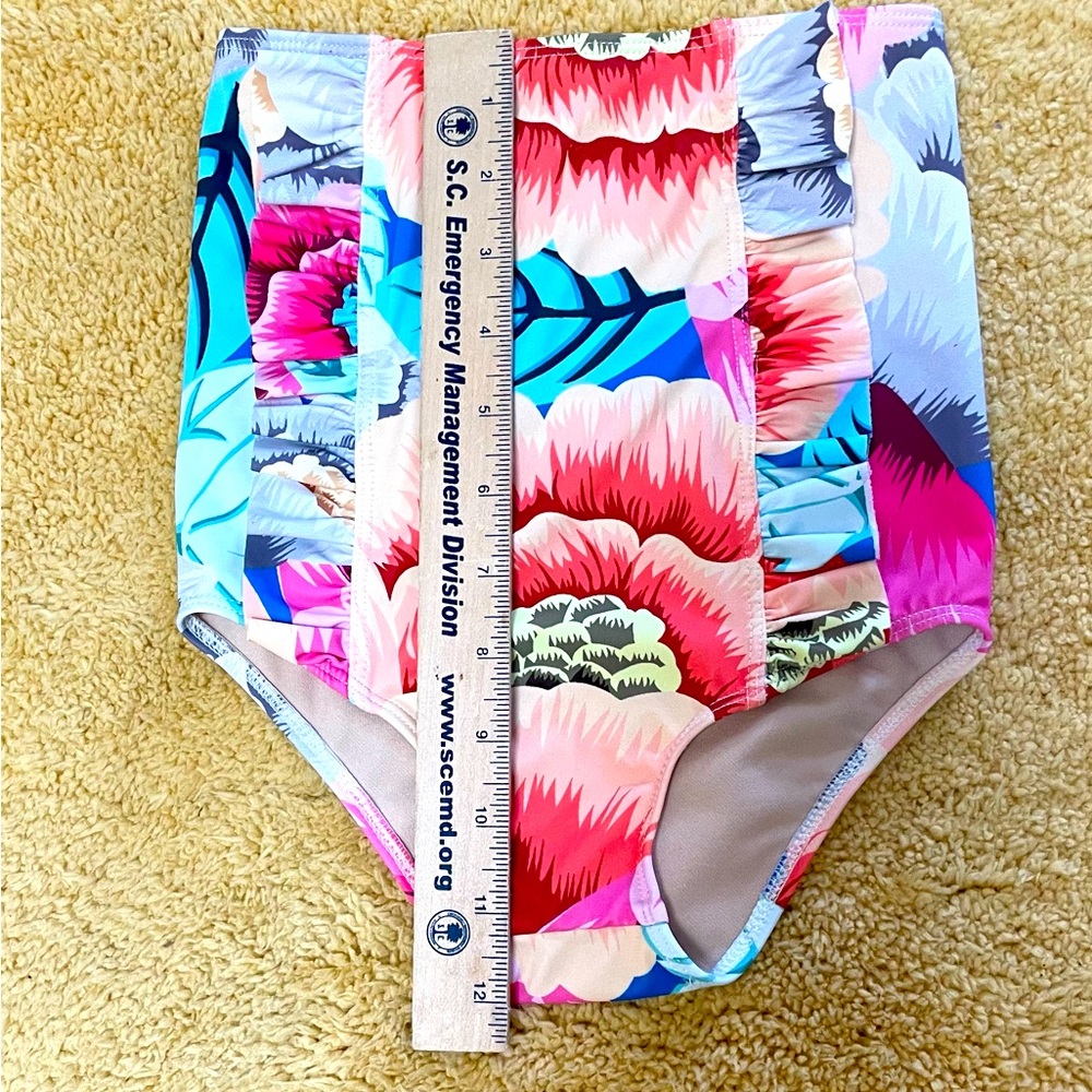 Kortni Jeane High-Waisted Swim Bottoms. Girl’s Size 6/7, Used.